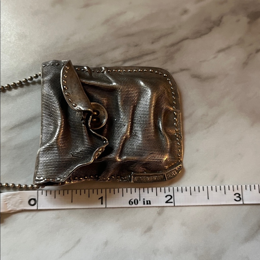 MAREK + LUCYNA NIENIEWSCY sterling silver coin purse pendant brooch - Picture 11 of 16